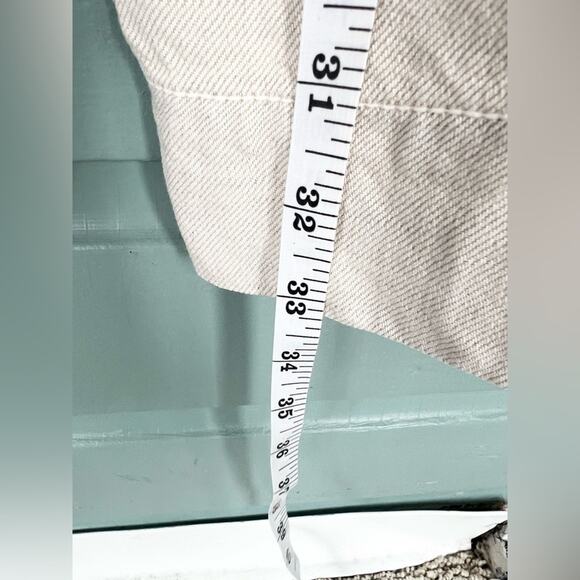 Mother high waisted pouty prep heel pants ultra wide leg linen lyocell cream 28 - Picture 9 of 16